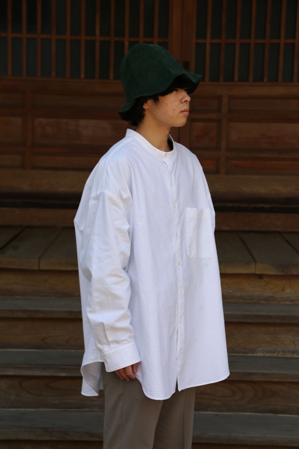 Graphpaper Oxford Oversized Band Collar Shirt(GM211-50137B
