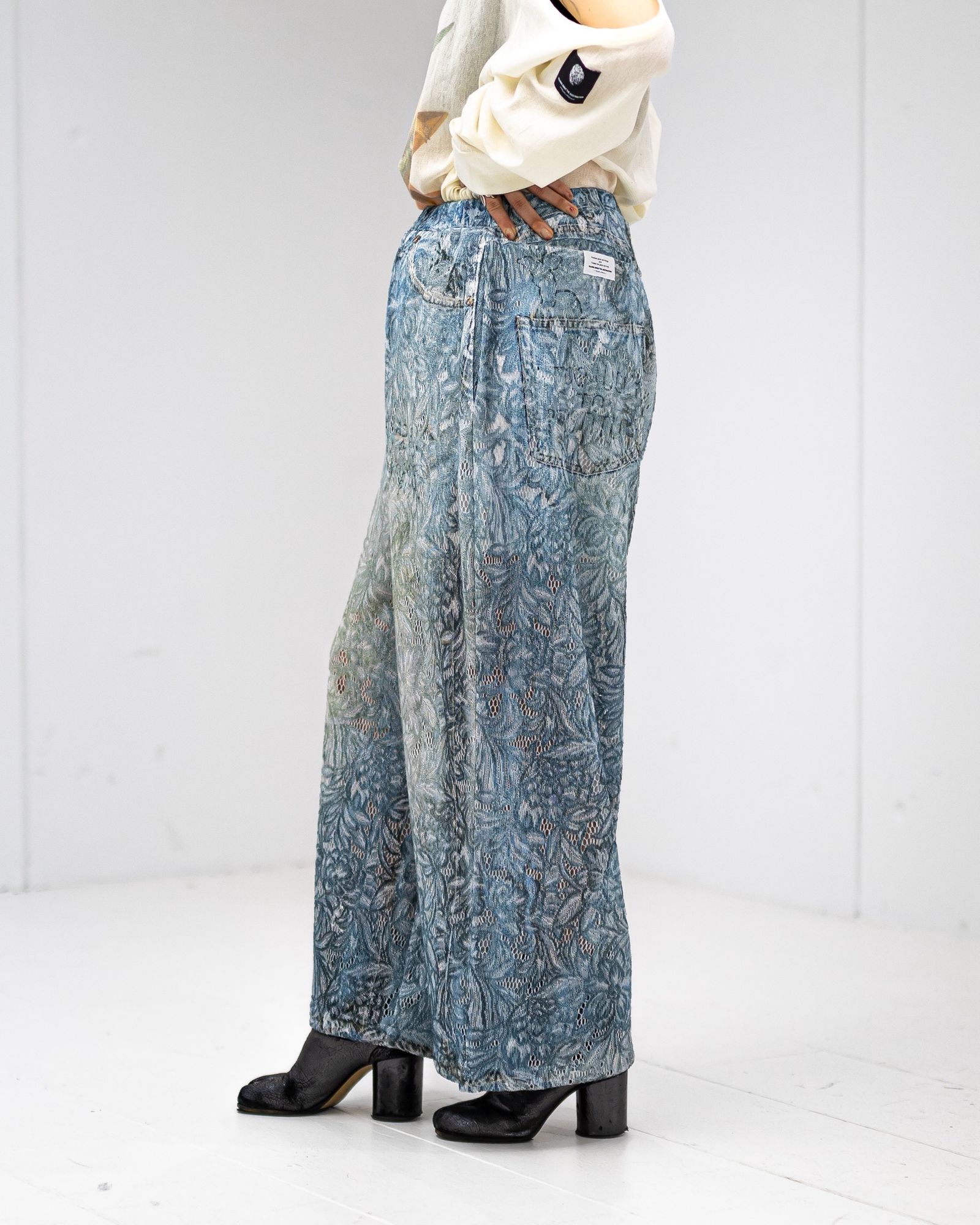 トーキングアバウト ジ アブストラクション WOMENS 26SS LACE PRINT WIDE PT(26SS-LPT-001)DENIM 新作発売！