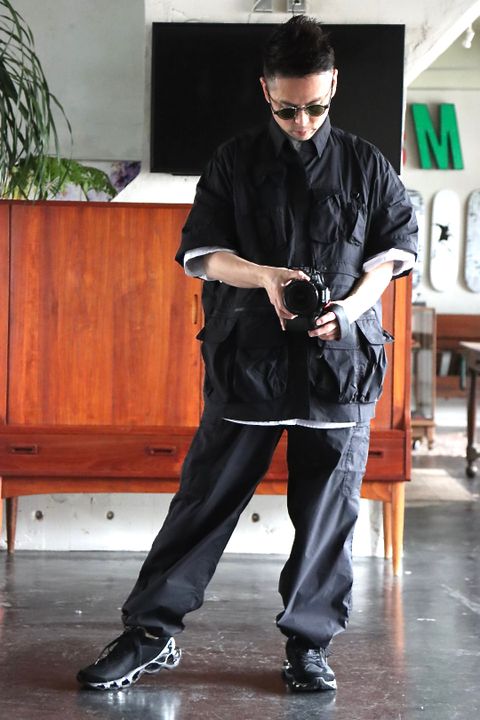 FreshService 22SS TACTICAL POCKET STRETCH S/S SHIRT"BLACK"style.2022.3.12.