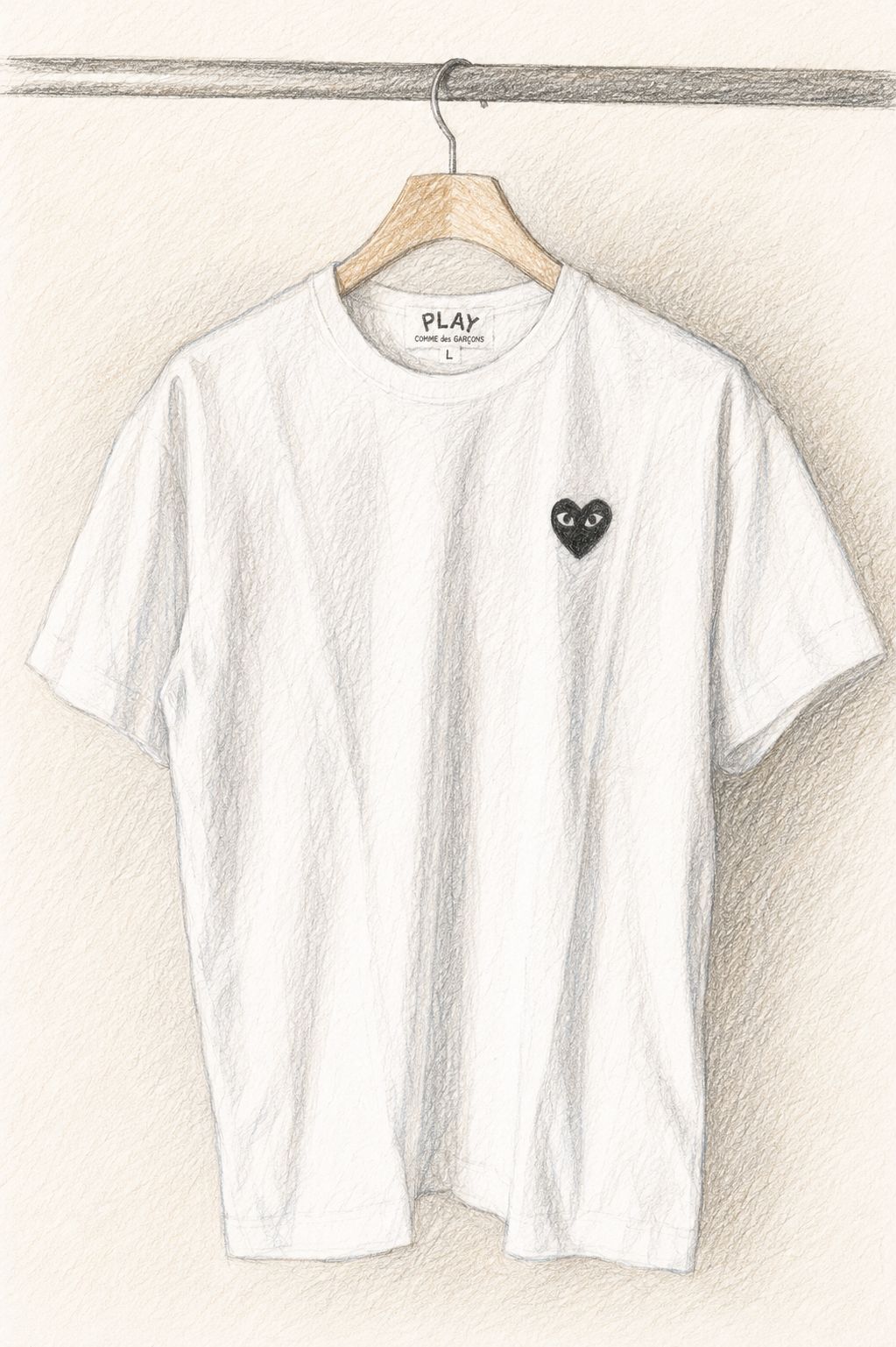 プレイコムデギャルソン BLACKエンブレムバックプリントTシャツ(AX-T353-051)WHITE☆7月5日(日)発売！