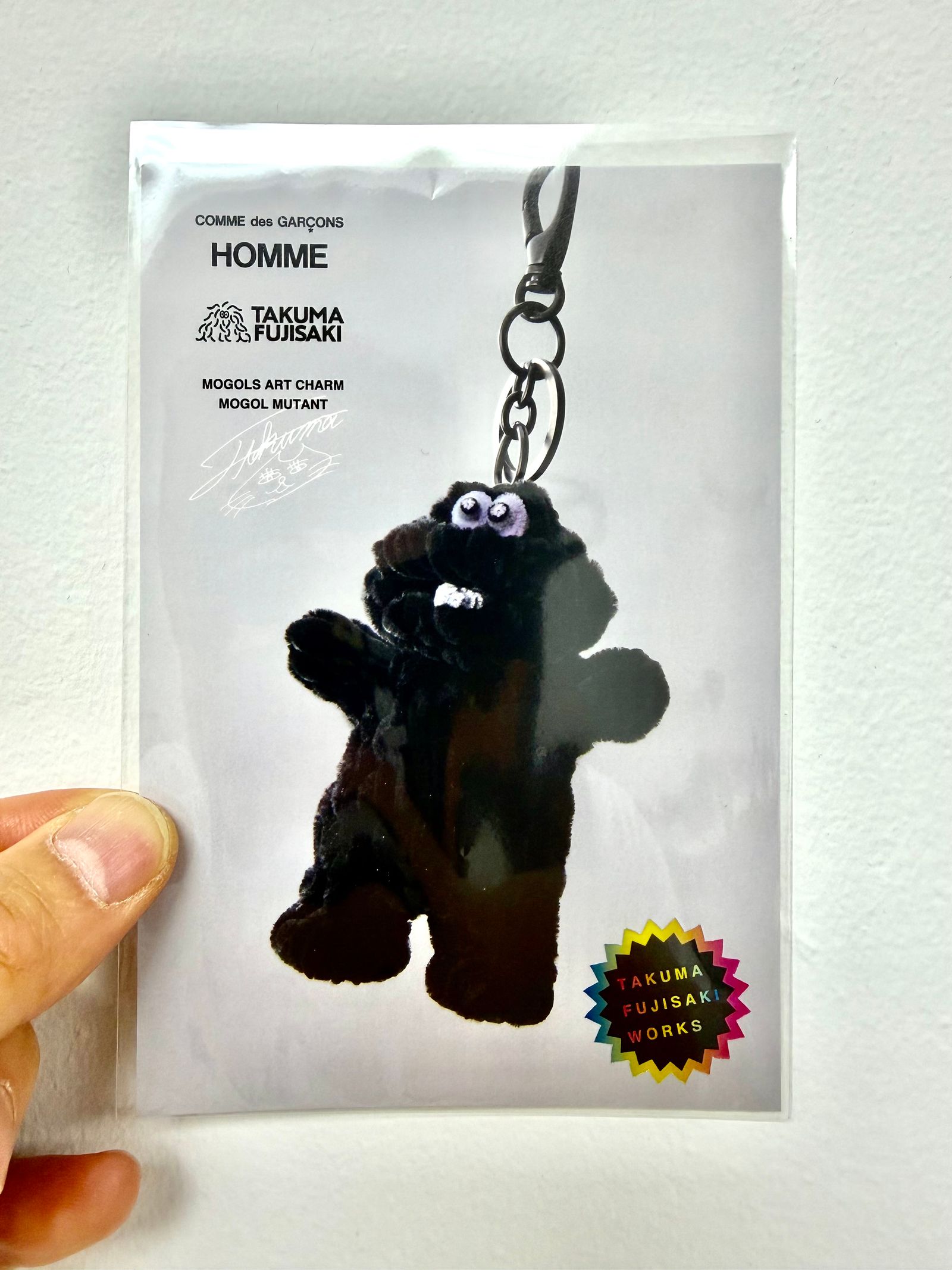 コムデギャルソンオム26FW TAKUMA FUJISAKI モールミュータントチャーム型キーホルダー(HR-K901-051)BLACK☆8月7日(金)発売！