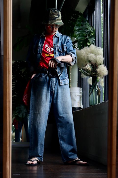 A.PRESSE No.22 Washed Wide Denim Pantsスタイル36