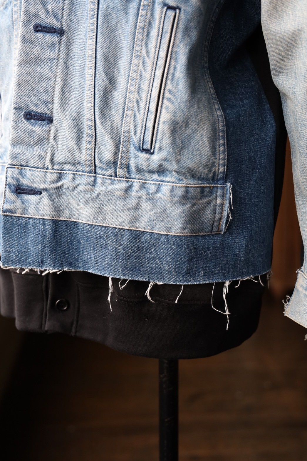 ジュンヤワタナベマン 25SS Levi's Wネームデニムジャケット(W0-J206-051)INDIGO×BLACK