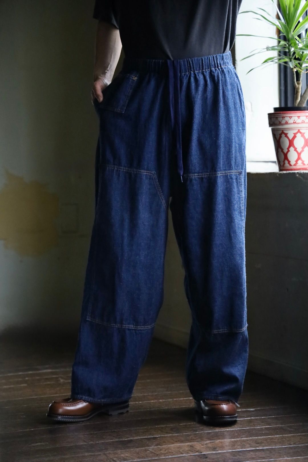 Gurank 25FW 8オンスダブルニーパンツ 8oz raw denim double knee pant (2550)INDIGO