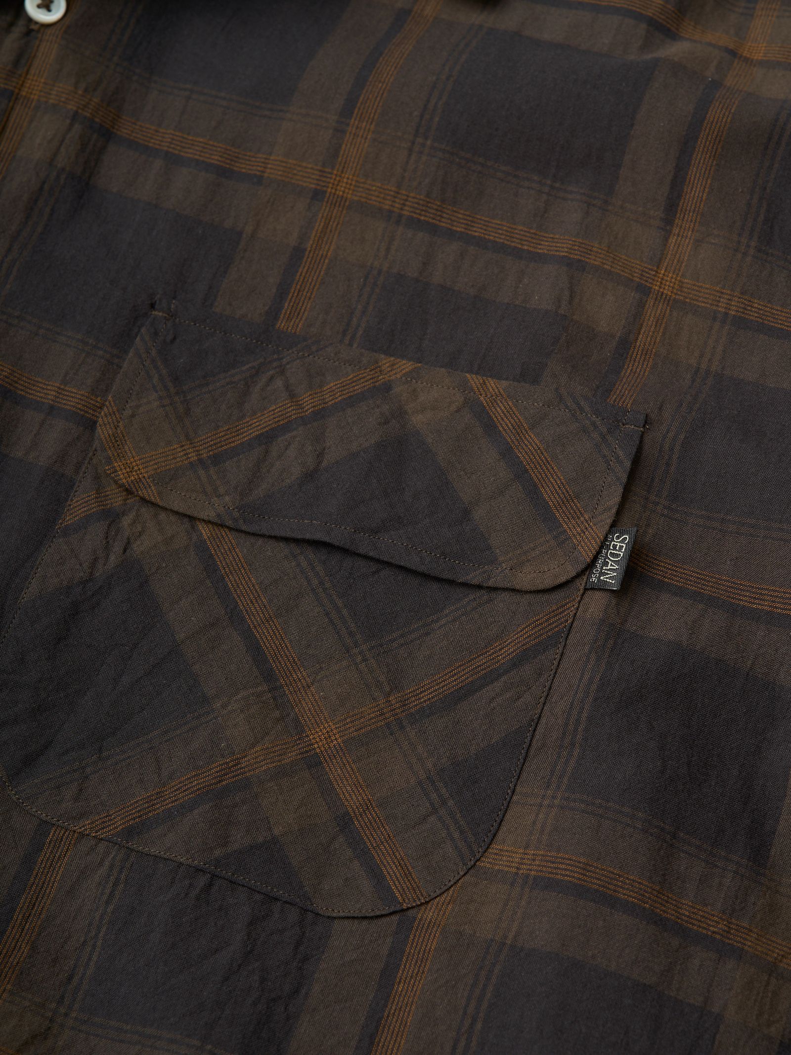 セダンオールパーパス SS25 Madras Plaid Open Collar Shirt(SD25S-SH04)Black×Olive