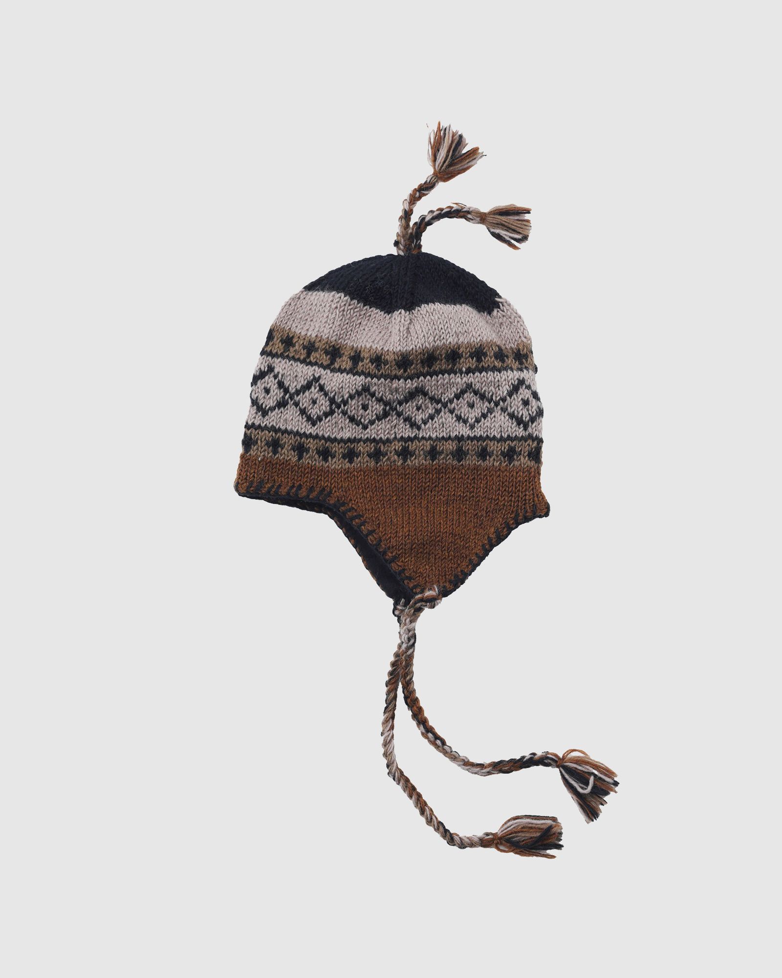 セダンオールパーパス FW25 Hand Knit Ear Flap Beanie(SD25F-CP06)Brown × Black☆11月1日(土)発売!