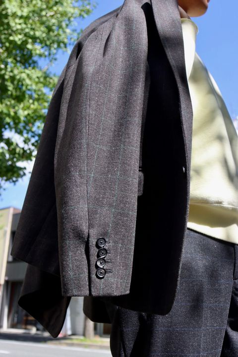 A.PRESSE 23AW Windowpane Jacketスタイル