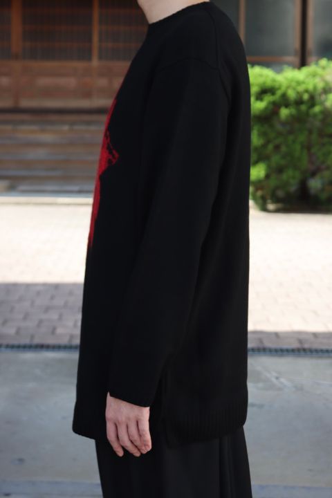 yohji yamamoto 花柄クルーネックニット(HX-K14-181) style.2021.8.29
