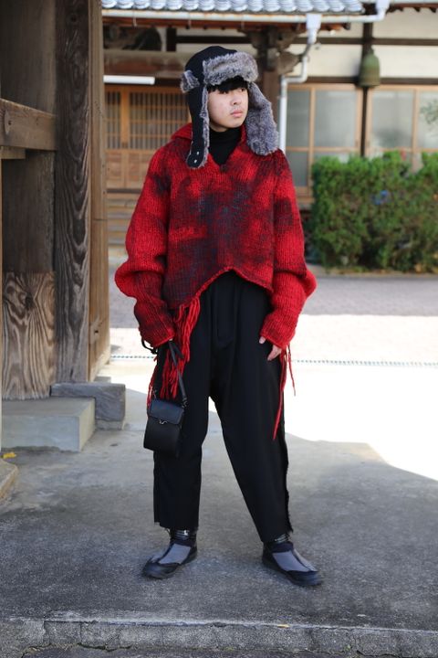 Yohji Yamamoto 朝倉ぺイント手編タートルCニット style 2020.12.16.