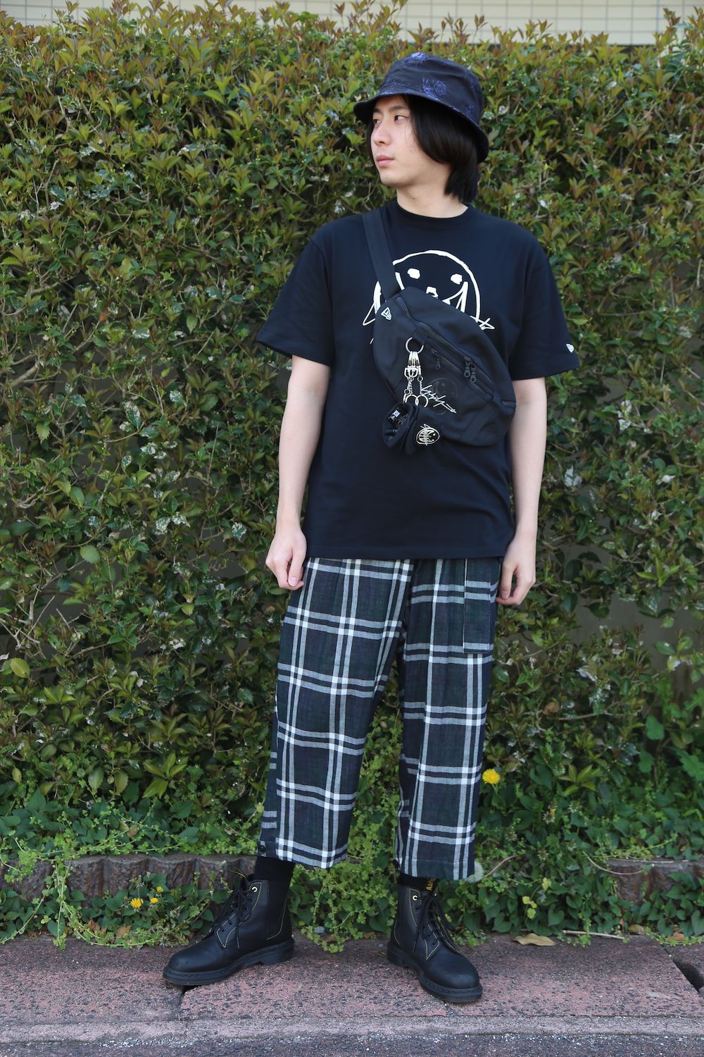 Yohji Yamamoto 半袖 コットン Tシャツ SS21 スマイル シグネチャーロゴ(HD-T98-083) style.2021.4.13