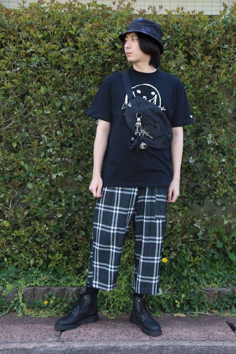 Yohji Yamamoto 半袖 コットン Tシャツ SS21 スマイル シグネチャーロゴ(HD-T98-083) style.2021.4.13