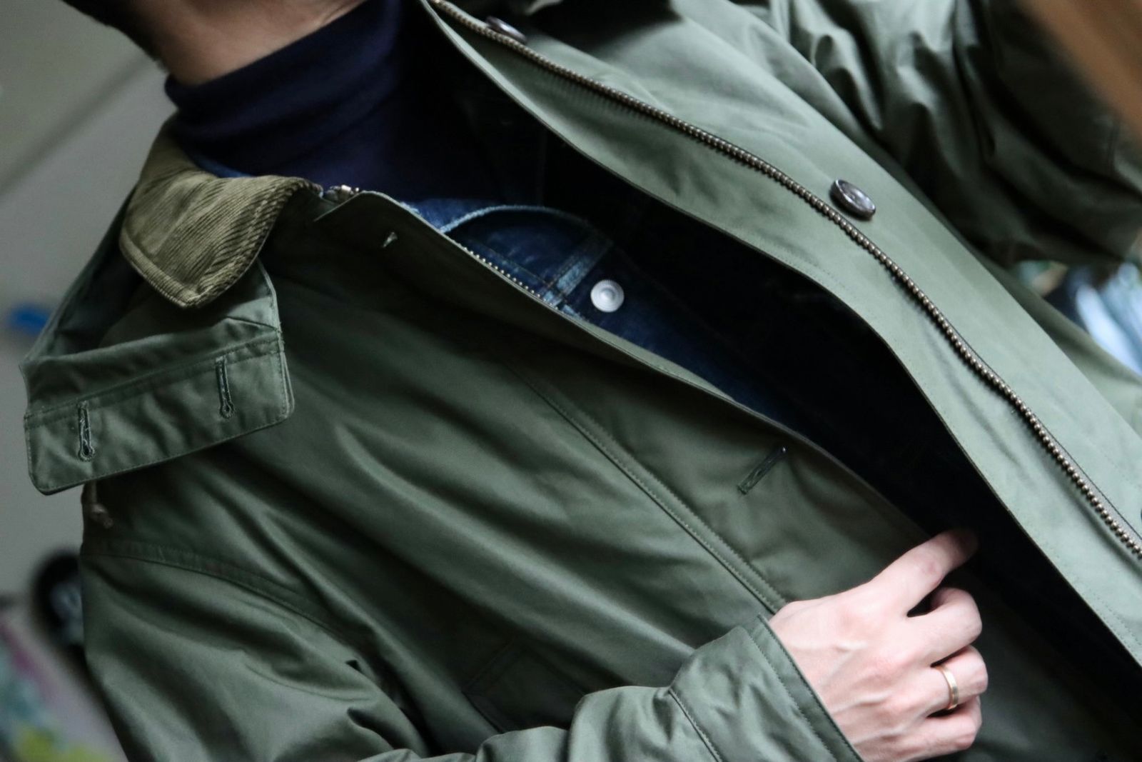 アプレッセ22FW Ventile Hunting Half Coat(22AAP-01-18H)OLIVE※10月1日(土)発売