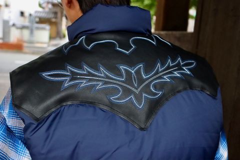RAFU23AW RMFC DOWN VEST W/EMB'D "BLEU"スタイル