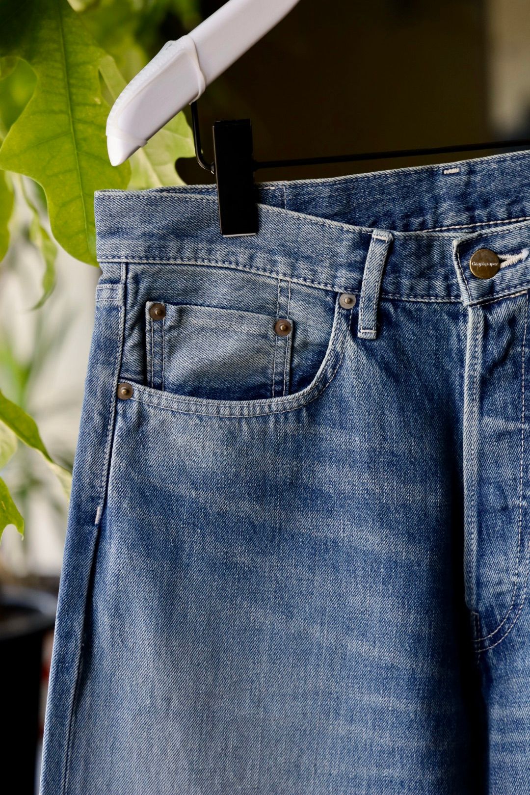 グラフペーパーSelvage Denim Five Pocket Tapered Pants(GU253-40058LB)INDIGO_LIGHT FADE