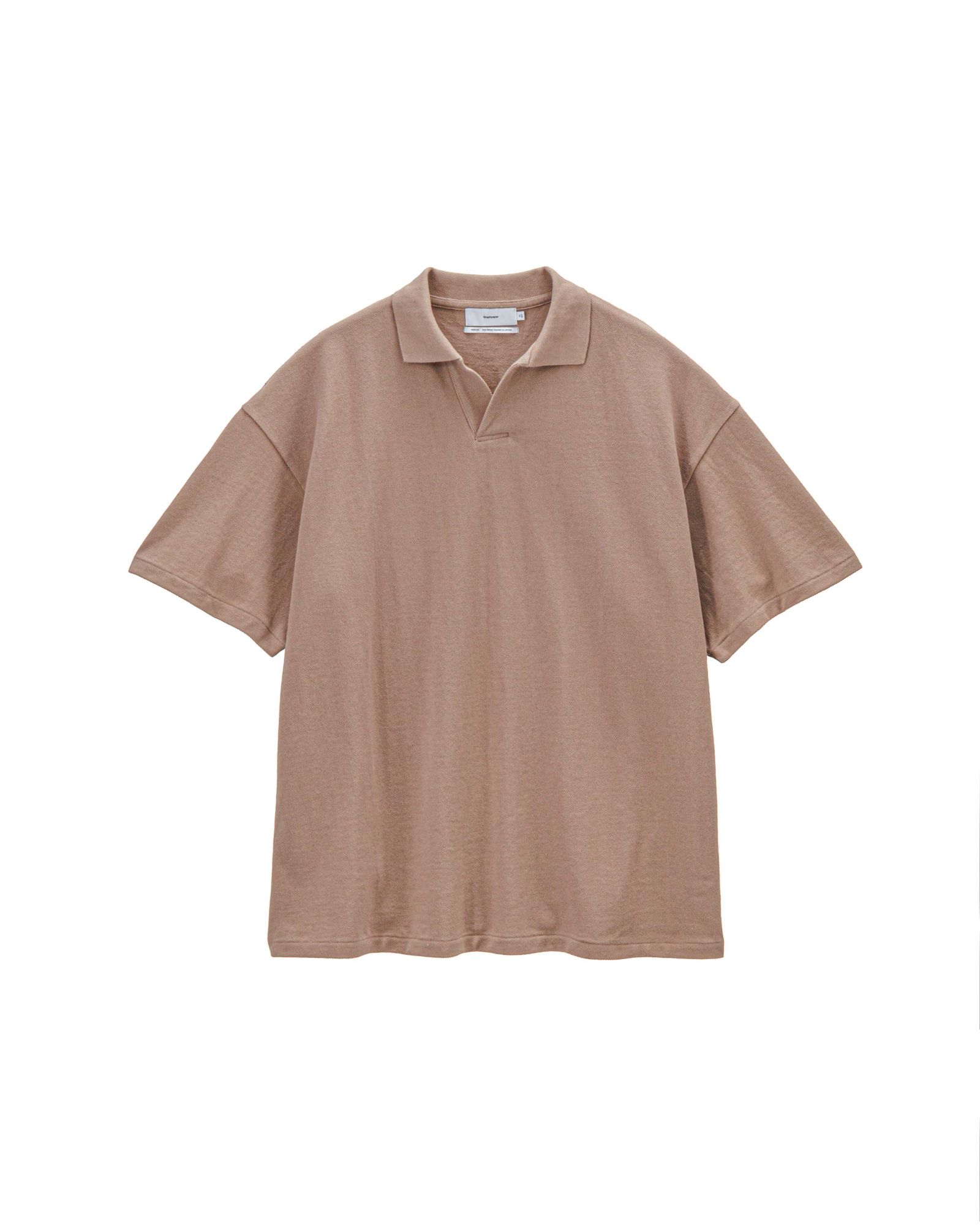 グラフペーパー 26SS Cotton Pique Jersey S/S Skipper Polo(GU261-70416)TAUPE☆4月11日(土)発売！
