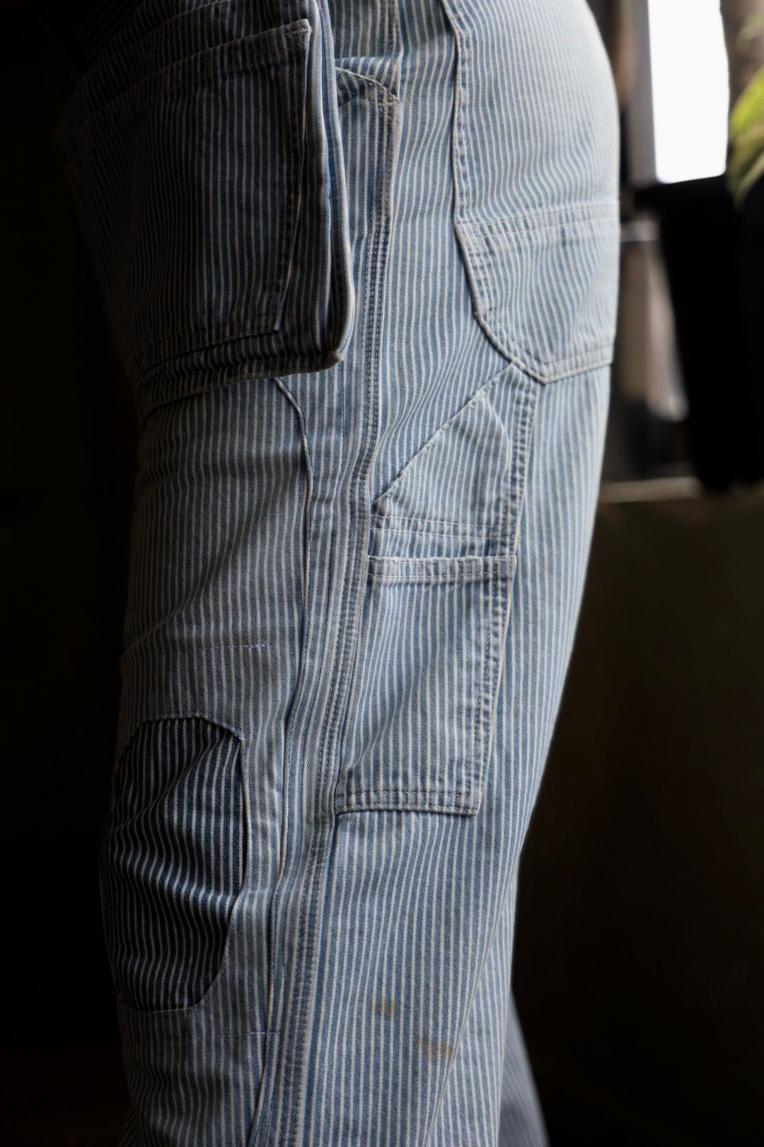 BOW WOW バウワウ HICKORY PAINTER PANTS with SEPARATE APRON(BW251-HPPA)HICKORY STRIPE AGING