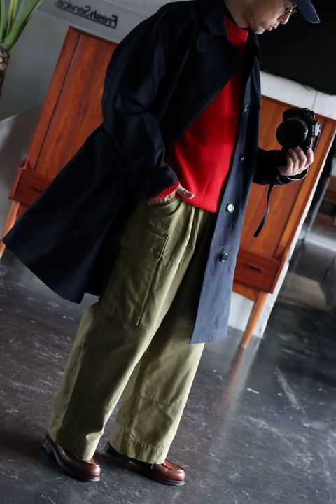 アプレッセ22FW Motorcycle Half Coat"NAVY"スタイル