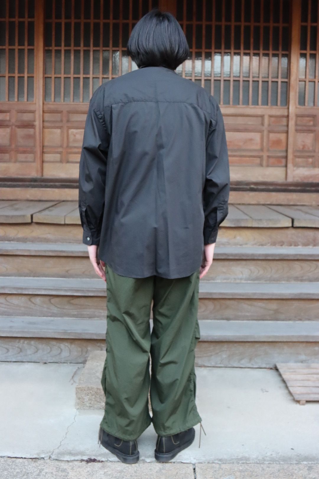 Graphpaper 22SS Broad L/S Oversized Regular Collar Shirt"BLACK".style