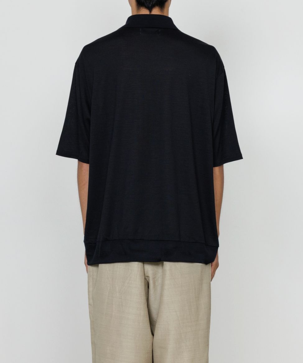 マーカ 26SS ワンボタンポロTシャツ ONE BUTTON POLO TEE S/S(M26A12CS01B)BLACK☆新作発売！
