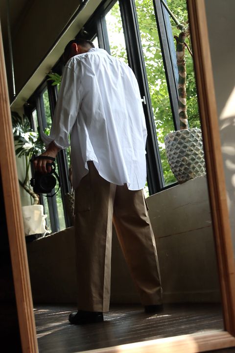 blurhms Washed Gabardine Super Wide 6P Slacks"BEIGE"スタイル.2022.7.24.