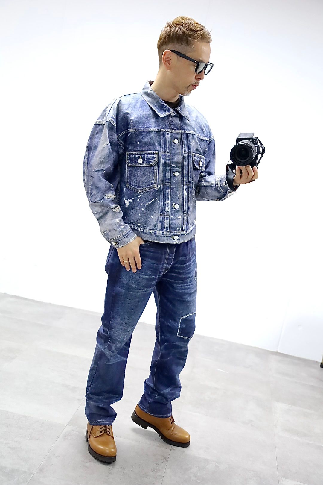 eYe JUNYA WATANABE MAN×New Manual 転写デニムプリントジャケットスタイル