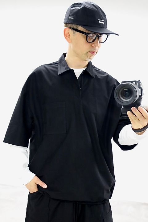 COMME des GARCONS HOMME 26SS ストレッチカルゼポロシャツスタイル