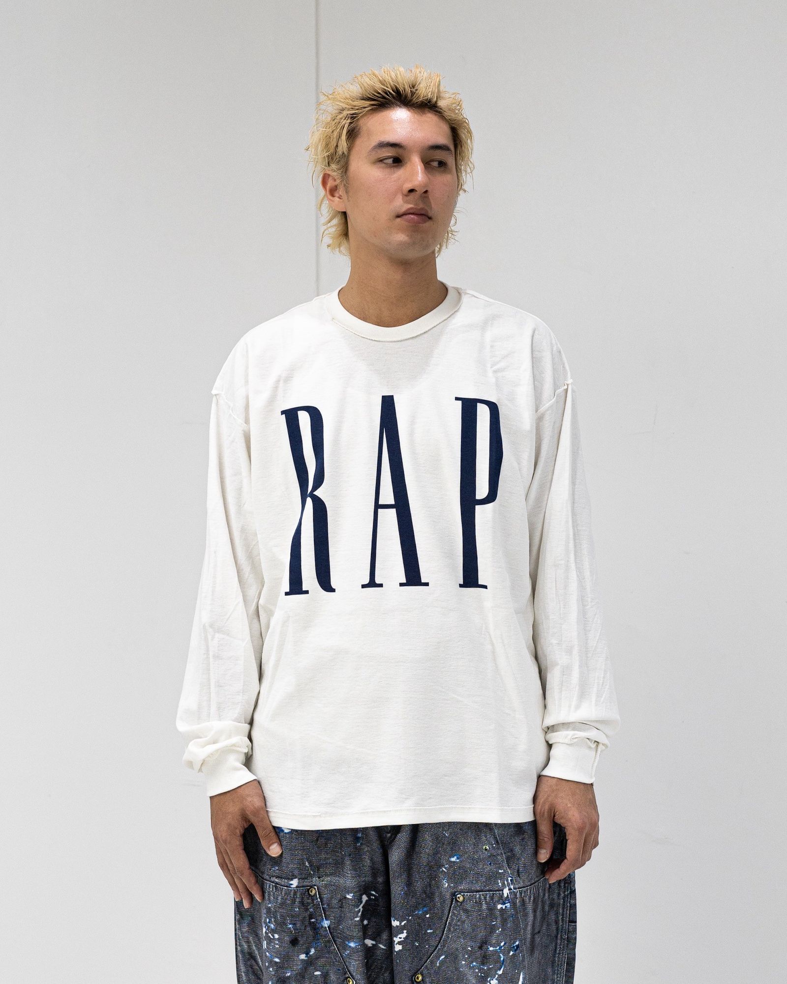 イズネスミュージック 26SS RAP LONG SLEEVE T-SHIRTS(ISNESS MUSIC×DJ SHOTA)(IMP7_16_RAPL/ST01)WHITE☆新作発売！