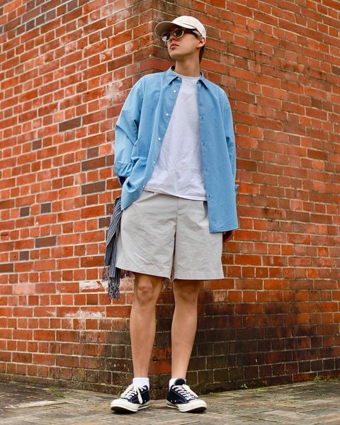 A.PRESSE High Density Weather Cloth Shorts"ECRU"スタイル