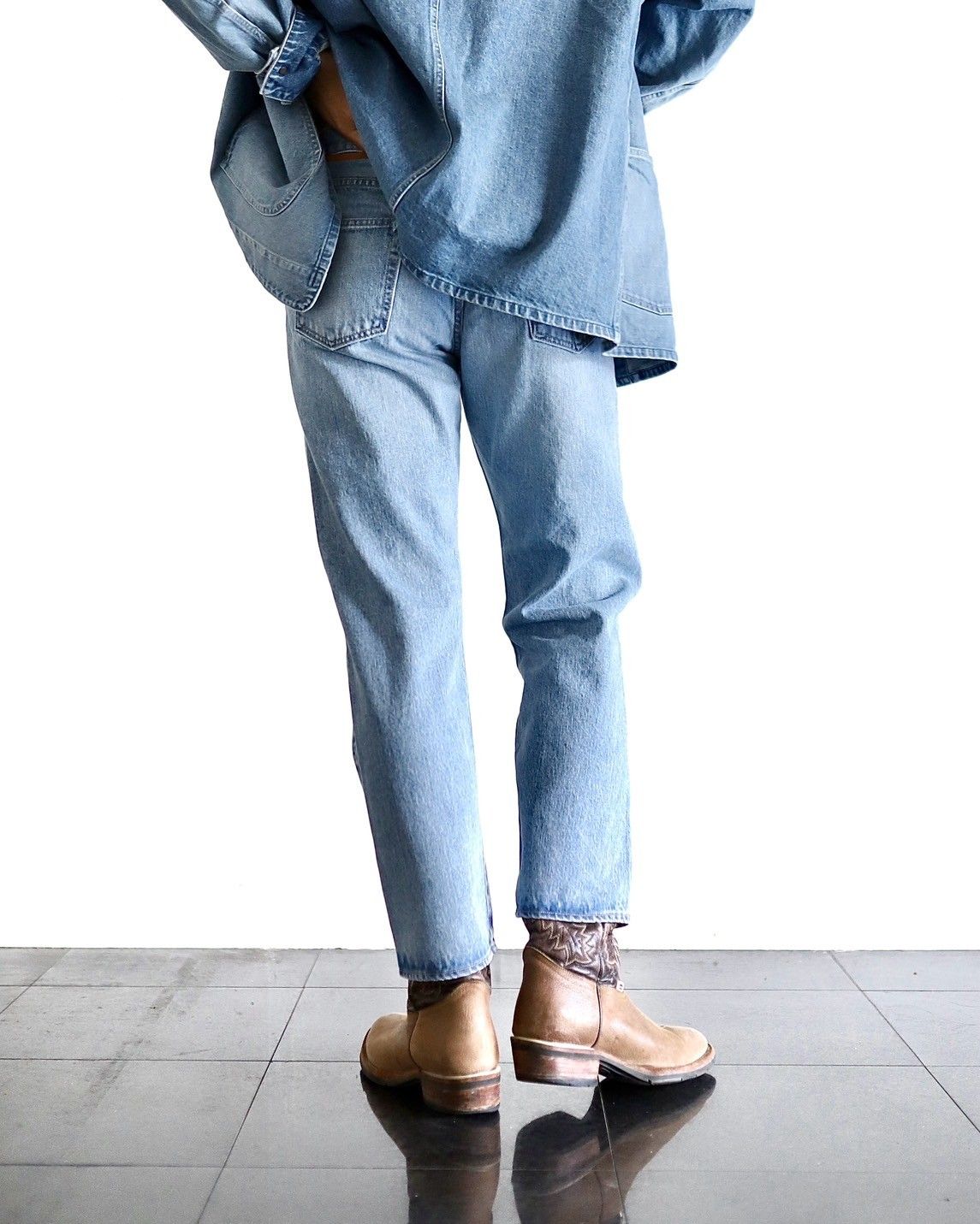 A.PRESSE アプレッセ Washed Denim Pantsスタイル