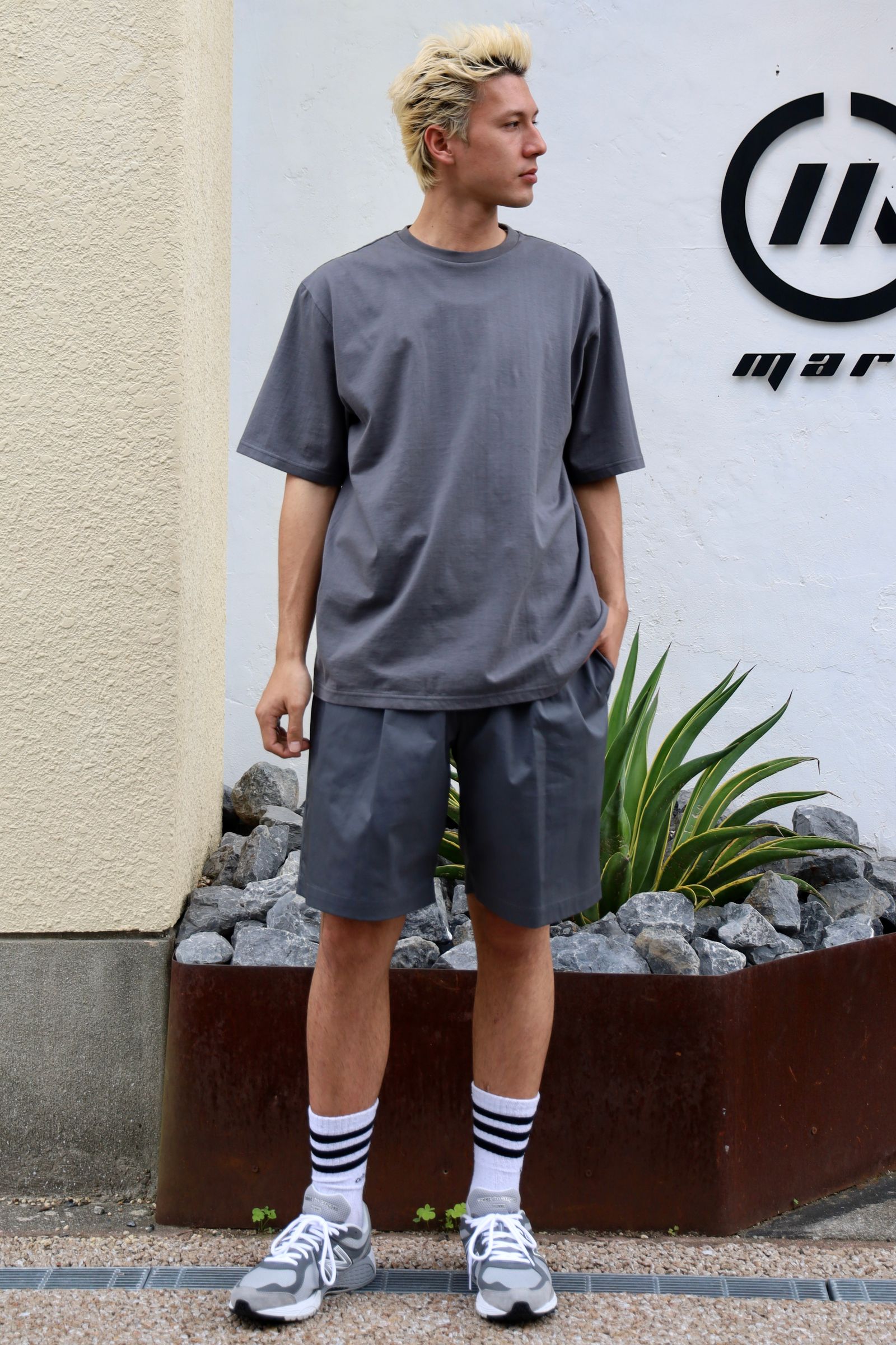 グラフペーパー Solotex Twill Wide Chef Shorts(GM252-40006B)GRAY