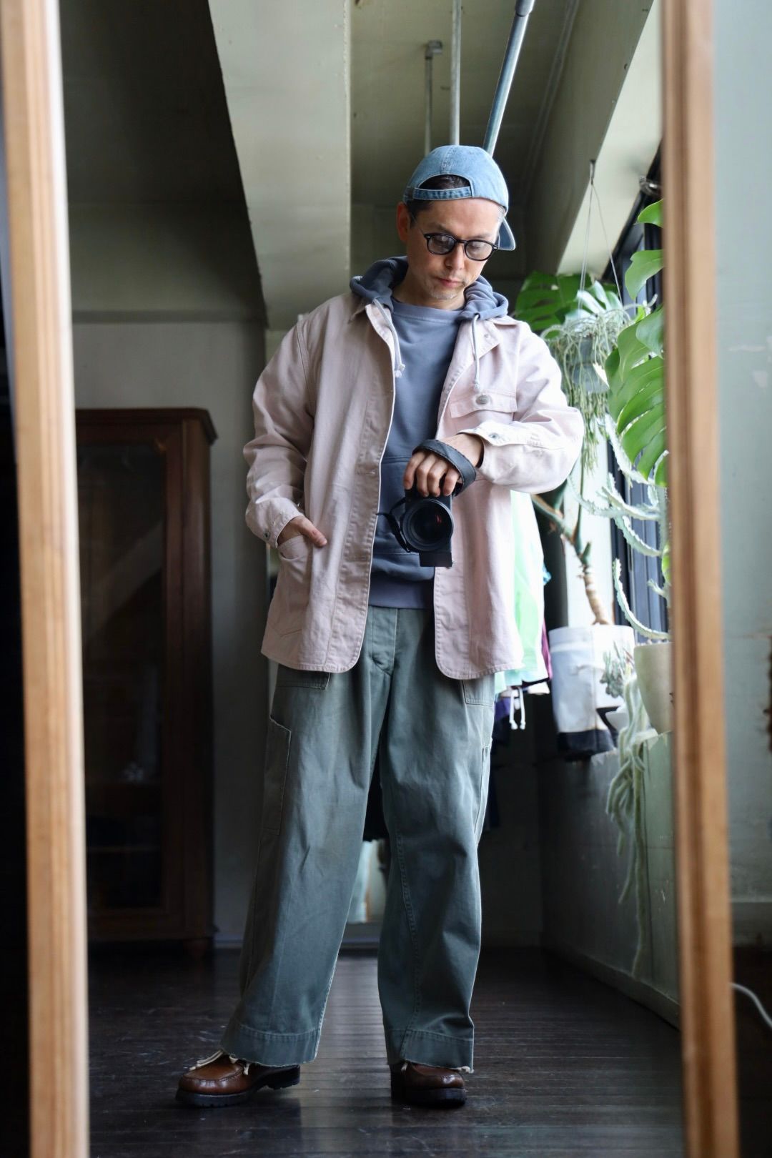 ファウンダ 25SS COVERALL JACKET(015FD251001)PINK BEIGE
