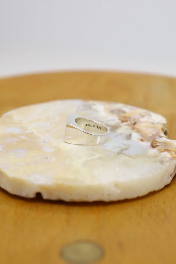 XOLO JEWELRY リング / Signet Ring with Gray & Gold Flower (XOR125)☆新作発売！