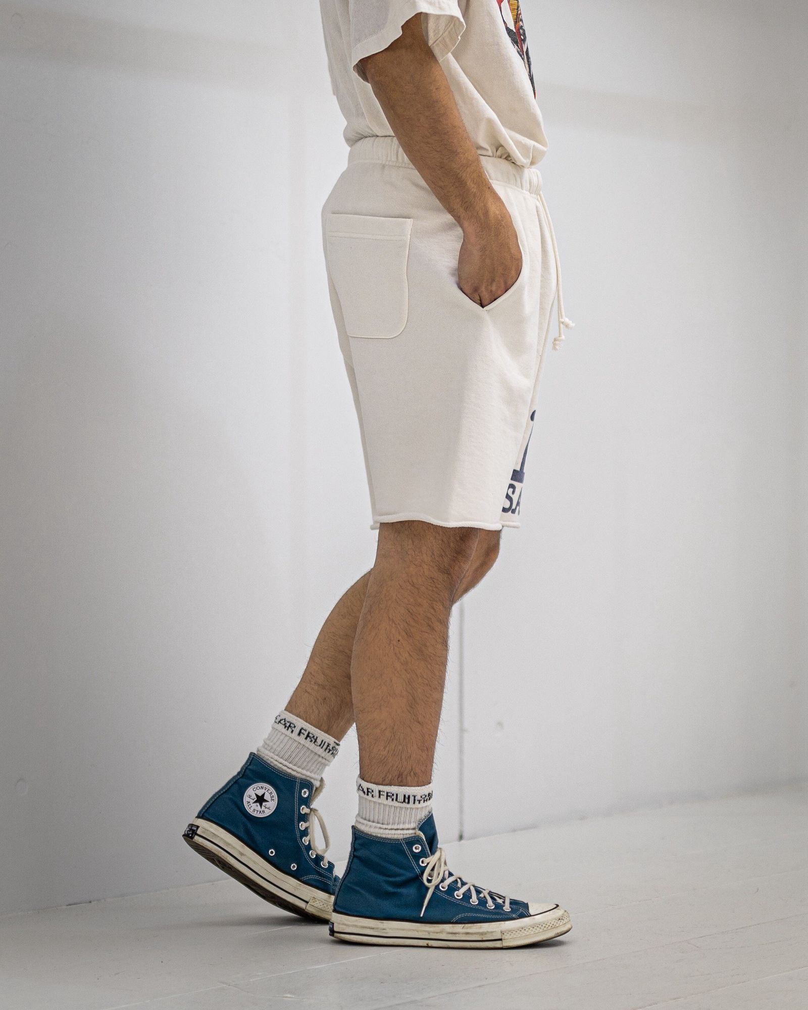 セントマイケル 26SS I LOVE SAINT/SWEAT SHORTS(SM-MK8-0000-067)WHITE
