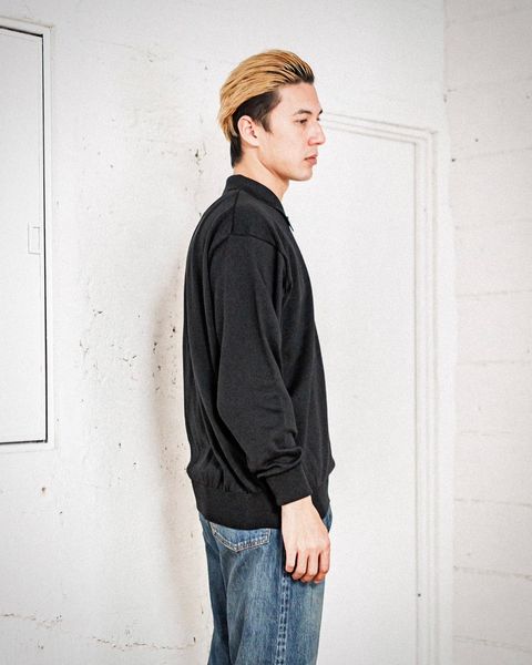 A.PRESSE Cotton Knit L/S Polo Shirts (BLACK)スタイル 2月8日(土)新作発売！