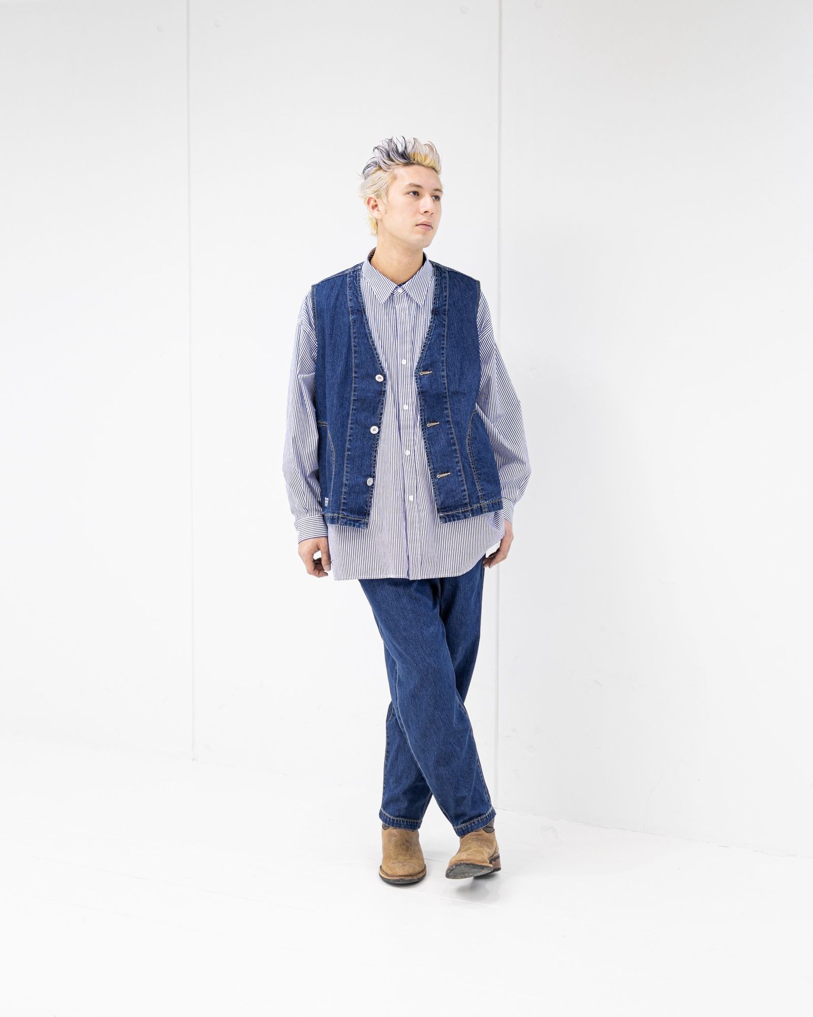 フレッシュサービス WORKERS DENIM VEST(FSC261-30266FB)FADE INDIGO☆12月20日(土)発売！