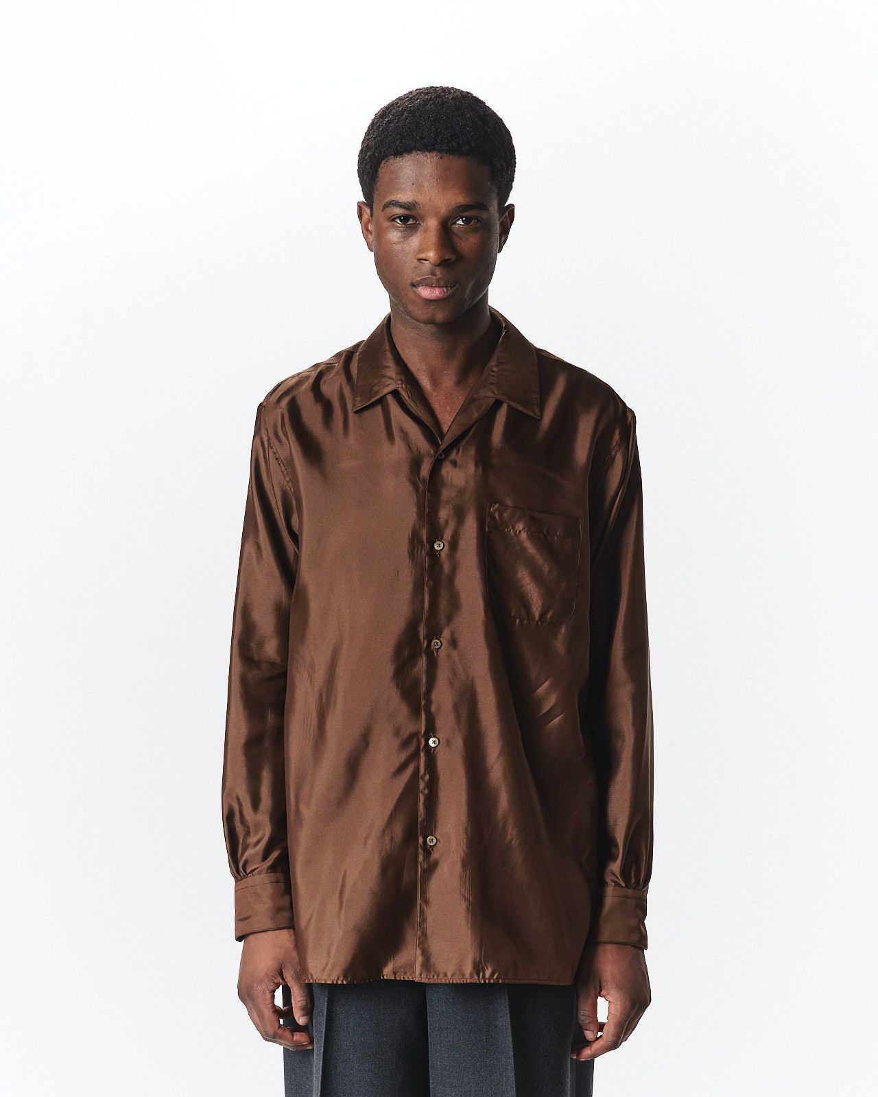 マーカウェア 26AW ITALIAN OPEN COLLAR SHIRT(A26C10SH02C)BRONZE☆新作発売！