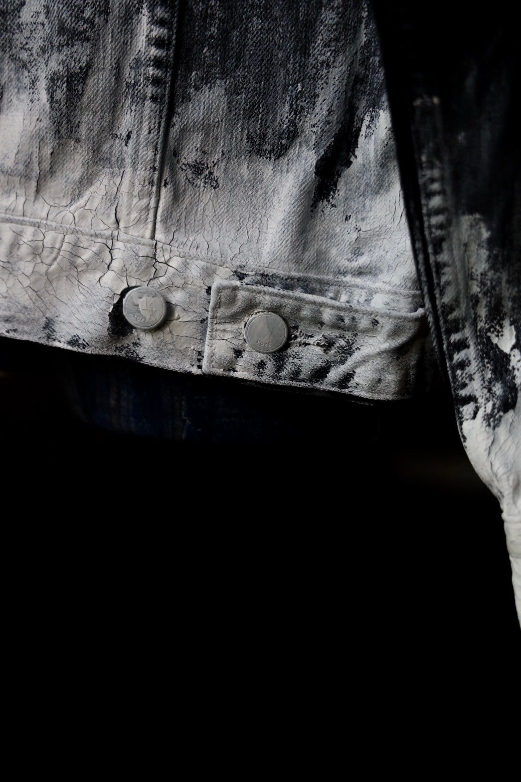 ヨーク24FW HAND PAINTED DENIM TRUCKER JACKET(YK24FW0785B-B)BLACK