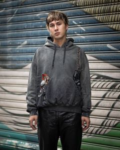 doublet ダブレット26AW TROMPE L’OEIL EMBROIDERY HOODIE (26AW07CS447)BLACK