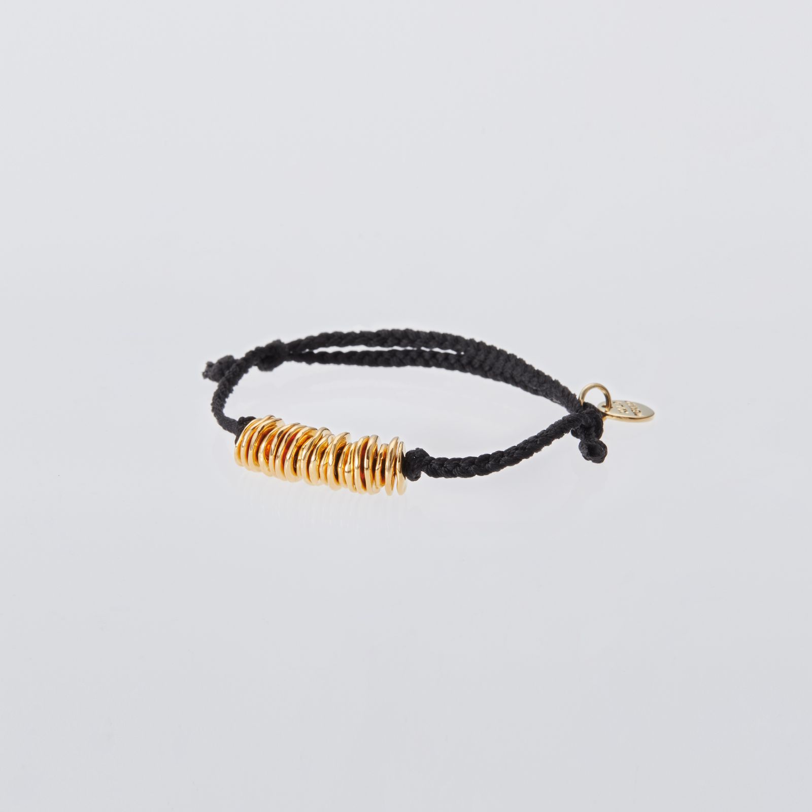 XOLO JEWELRY ショロジュエリー / Piece Silk Code Bracelet -Gold-(BLACK)