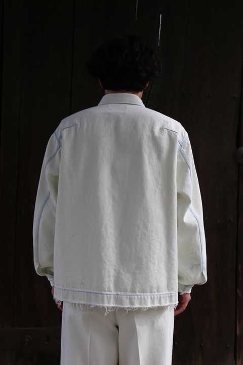YOKE DETACHABLE POCKET DENIM JACKET&CUT-OFF WIDE-LEGGED DENIM TROUSERS style. 2021.03.27.