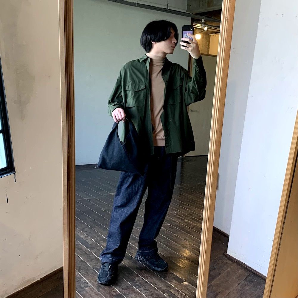 Graphpaper Garment Dyed Poplin Fatigue Shirt style.2022.6.23