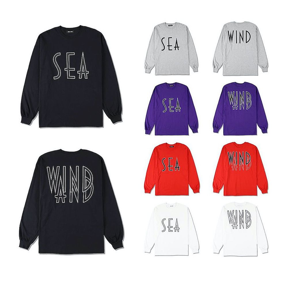 WIND AND SEA  LOGO Long Tee ロンt 黒 L Tシャツ/カットソー(七分/長袖) トップス メンズ 品質販売