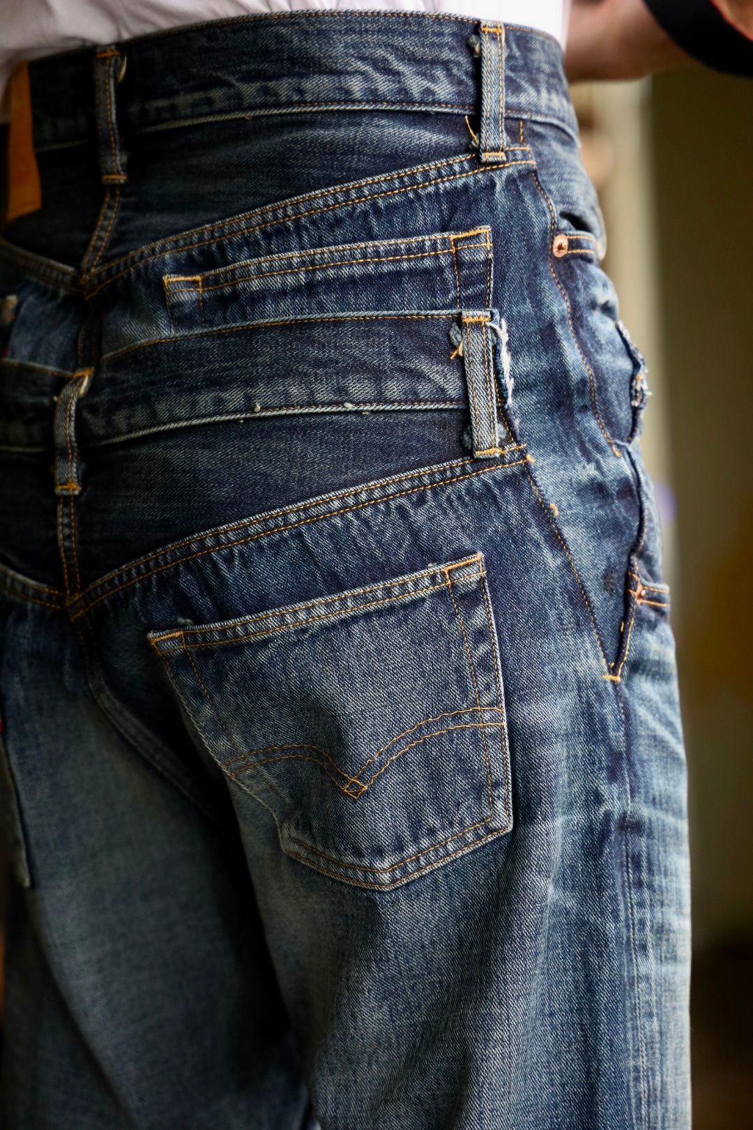 ジュンヤワタナベマン 25SS ダブルウエストLevi's Wネームデニム(WO-P208-051)INDIGO