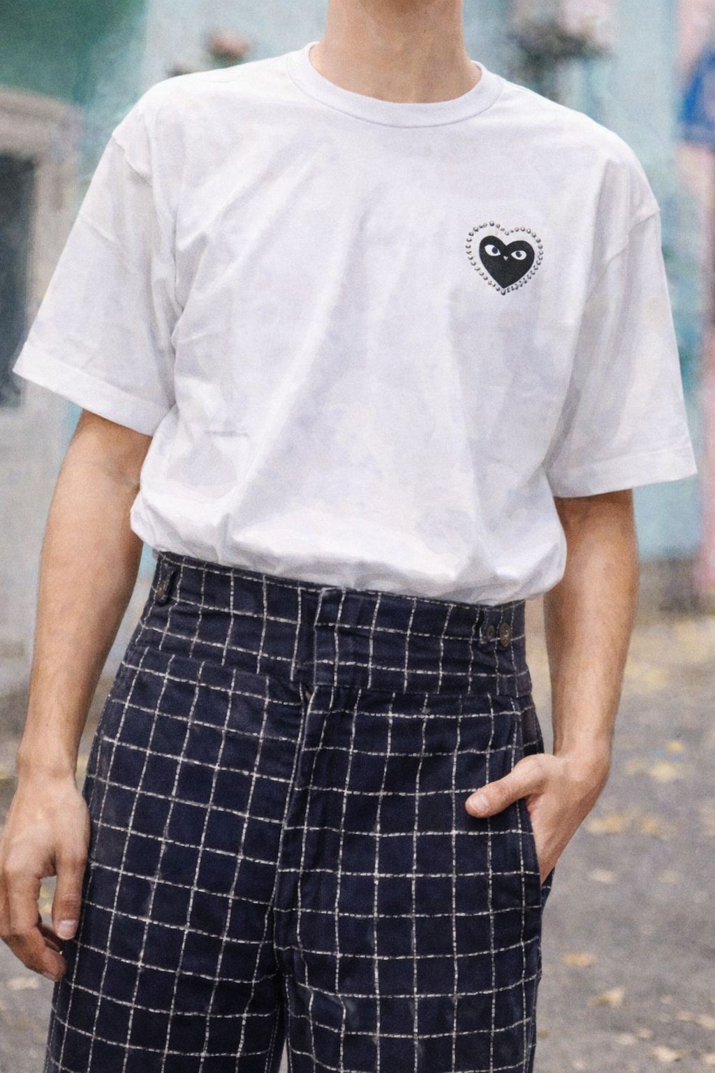 プレイコムデギャルソン METALSTONE Tシャツ(WHITE/BLACK HEART)☆新作発売！