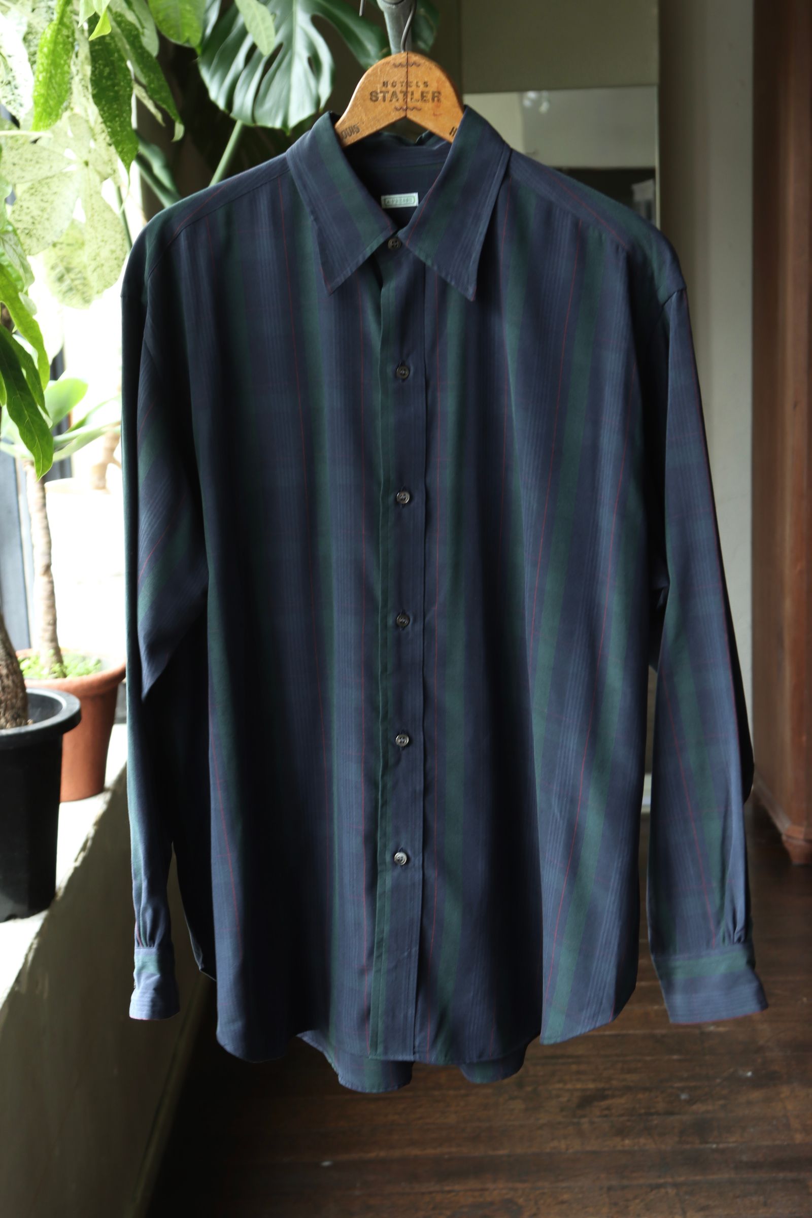アプレッセ 2025 STYLE2 Silk Rayon Regular Collar Shirt(25AAP-02-13)BLACK WATCH☆6月14日(土)発売！