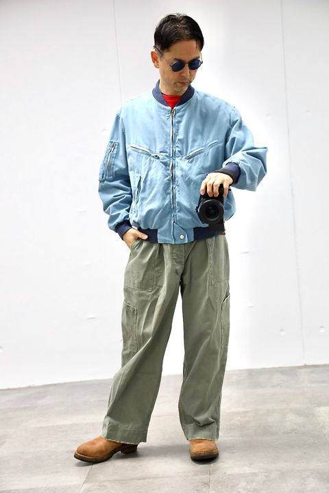 A.PRESSE 2026 STYLE1 Vintage Silk Cotton Test Pilot Model Jacketスタイル