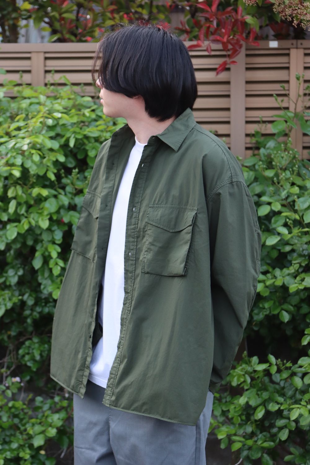 Graphpaper Garment Dyed Poplin Fatigue Shirt style.2022.4.24 