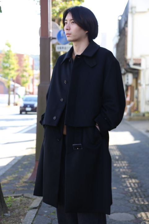 YOKE 新作 3WAY BAL COLLAR SHARE COAT(YK20AW0135C)"BLACK"style.2020.11.8.
