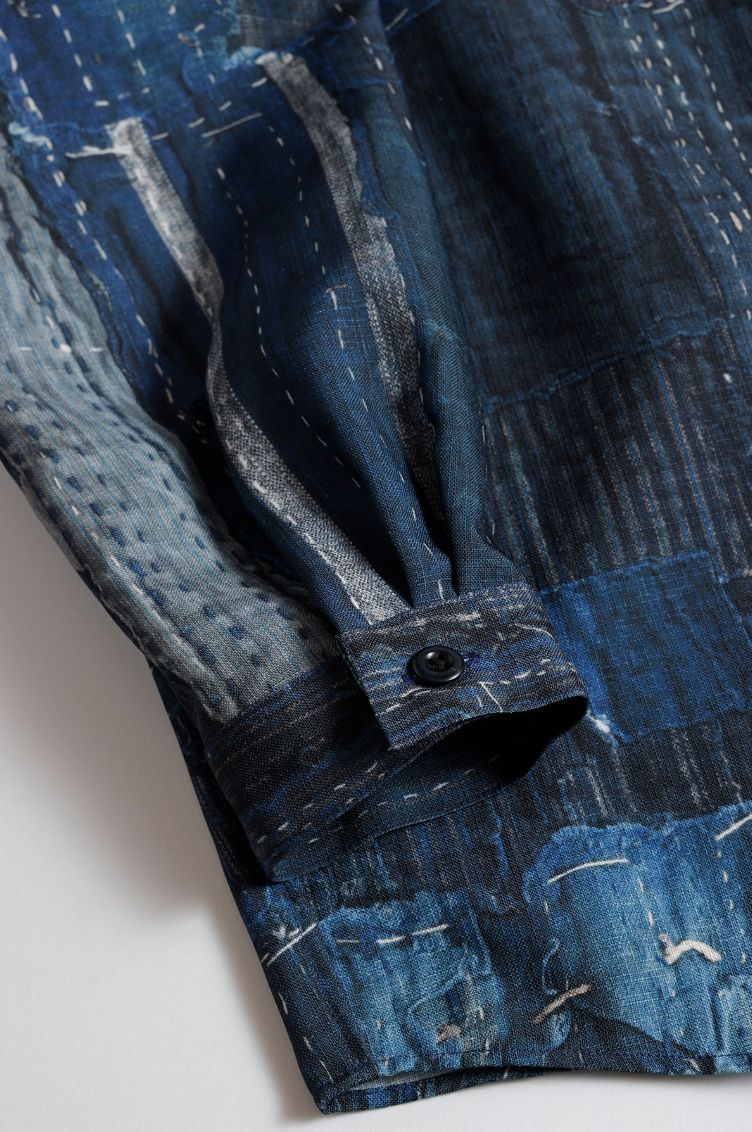ファンダメンタル デニムシャツ PRINTED BORO SHIRT (FA25/SH15P)BORO