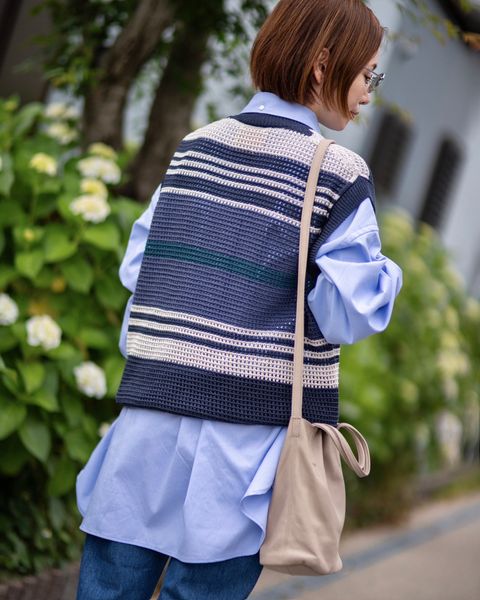 YOKE 24SS BORDER MESH KNIT VEST style.2024.06.03